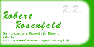 robert rosenfeld business card